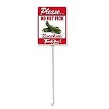 Geroclonup Segni vegetali per giardino Verdura Yard Sign Do Not Pick Zucchini Sign con palo Cartello esterno 11,5 x 15 cm Cartello da cortile Antiruggine per esterni Cartello in alluminio per cortile