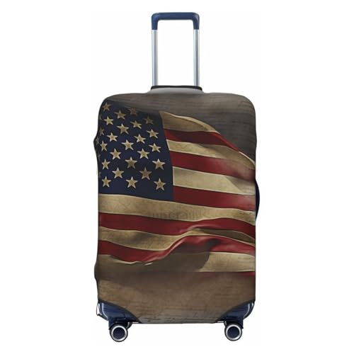 American flag Luggage Cover for Suitcase Tsa Approved, Spandex Stretch Suitcase Protector Washable Baggage Covers Travel Luggage Sleeve Large Suit Case Cover Fit 18-32 Inch