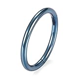 AROWRO Anillo de segmento con bisagras para tabique Clicker CZ 20G 18G 16G 14G 8G 6G 5mm/6mm/7mm/8mm/9mm/10mm/12mm/14mm Acero quirúrgico Helix Daith Rook Conch Tragus Cartílago Pendientes, Metal, otro