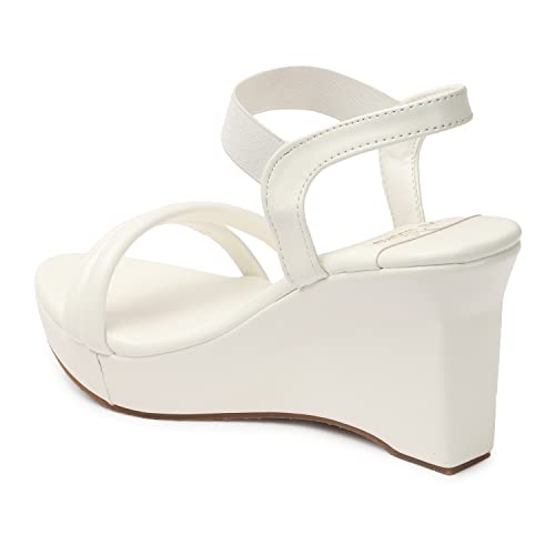 Image of XE Looks Women's High Heel Wedges Sandal | Stylish and Comfortable Thong Strap Slip-On Sandals | Soft Cushioned Sole and Open Toe Heels for Casual Office and Formal Wear