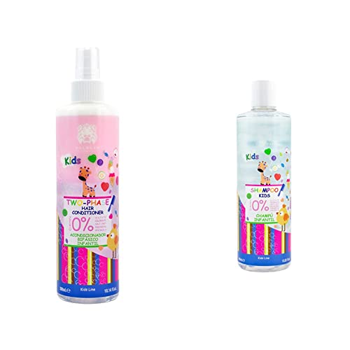 Valquer Profesional Acondicionador Bifásico Infantil. Zero% + Profesional Champú Infantil Extra Suave, Champú Zero%, Sin Sulfatos, Sin Sal, Sin Siliconas