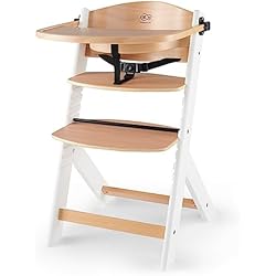 Tronas Evolutivas Opiniones kk Kinderkraft ENOCK Trona bebé de Madera, Silla Infantil, Trona portatil, Tronas de bebé baratas, para niños, Evolutiva silla alta, Ergonómica, Con accesorios, Barrera y Bandeja, Blanco