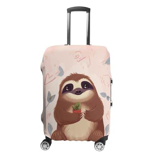 Cute Sloth Luggage Cover, Washable Elastic Suitcase Cover Protector Fit 18-32 Inch Luggage