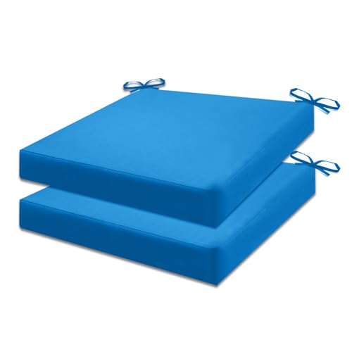 YUNLUYE Outdoor Seat Cushion Set 19 x 19 in, Water-Resistant & Fade-Resistan, Patio Furniture Cushions with Removable Cover Deep Seat with Handle and Adjustable Straps for Chair Sofa,2PC NoC-19-LB2