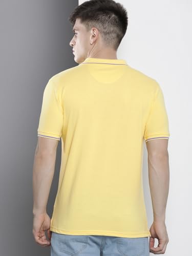 Image of The Indian Garage Co Men Slim Fit Solid Polo Neck Half Sleeves Tshirt