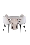 Venture Home GR22287 Bianca & Polar Redondo Gastronomía Mesa con 4 Sillas, 110 cm Longitud x 74 cm Anchura x 75 cm Altura, Beige/Negro