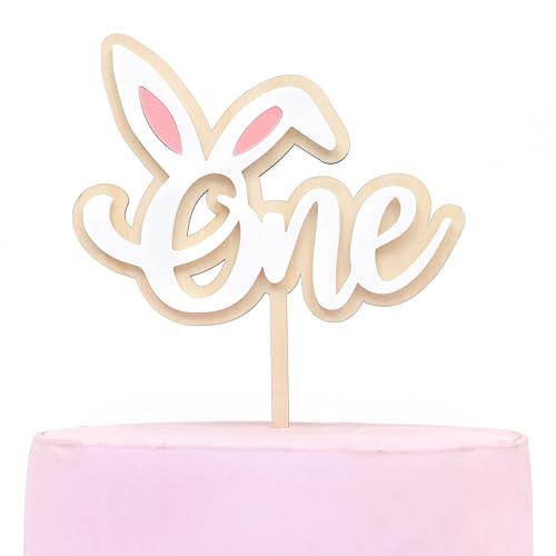 Wooden Some Bunny Is One Cake Topper - Easter 1st Birthday Cake Topper, Wooden and Acrylic Bunny One Cake Toppers, Spring 1st Birthday Decorations, Rabbit Ears Cake Toppers
