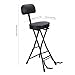 Reheyre Guitar Stool,Folding Stool with Built-in Stand and Ergonomic Backrest for Musicians Performers for All Types of Guitars 28.74 Inch Height Black
