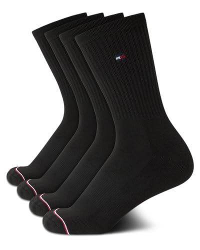 Tommy Hilfiger Womens Crew Socks - 4 Pack Moisture Wicking Breathable Athletic Casual Crew Socks for Women (Sizes 4-10)