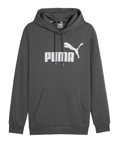 Image of Puma Cotton Men Ess Big Logo Hooded Neck Hoodie Fl (S) Mineral