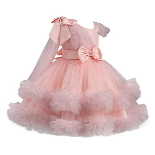 2025 Toddler Baby Girls Pageant Dress Sequins Tulle Tutu Dress Flower Wedding Princess Birthday Party Prom Gown 1-9Y