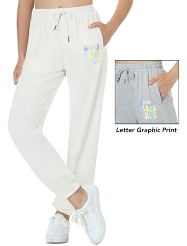 Image of EXARUS 3 Pack Girls Sweatpants Joggers Teen Sweat Pants Wide Leg | Tween Baggy Casual Preppy Pockets High Rise Elastic Waist School Sports Trendy Clothes Kids Youth Junior 6-14Y