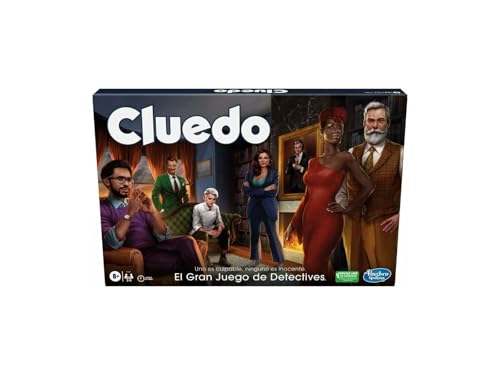 Hasbro Gaming Cluedo Rediseñado, Juego de Mesa, Estrategia y Acertijos, Tablero de Mansión Tudor, Personajes Clásicos, Fiestas en Familia, Regalos para Niños y Niñas a Partir de 8 Años
