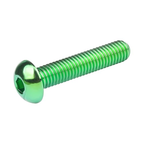 Image of Titanium Bolt M4x6 8 10 12 15 20mm Hex Head Screws for Bicycle Pack of 4 (Green, M4x20mm)