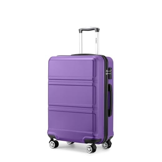 Kono Maleta de Cabina de ABS de 20 Pulgadas con Diseño Esculpido en Horizontal,4 Ruedas,55x40x22cm(Morado)