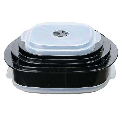 Image of Calypso Basics by Reston Lloyd 6-Piece Microwave Cookware, Steamer and Storage Set, Black