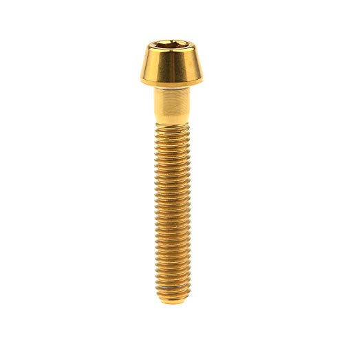 Image of Titanium Ti Bolt M5x9 16 18 20 25 30 35 40 45 50 55 60mm Tapered Head Screws Pack of 4 (M5x30mm, Gold)