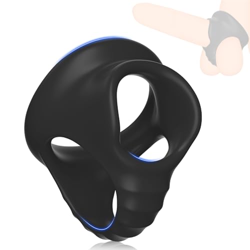 Silicone Penis Ring for Male, Soft Stretchy Cock Ring Penis Enlargers for Erection Enhancing, Long Lasting Strong Cock and Ball Ring, Adult Sex Toys for Men & Couples Pleasure