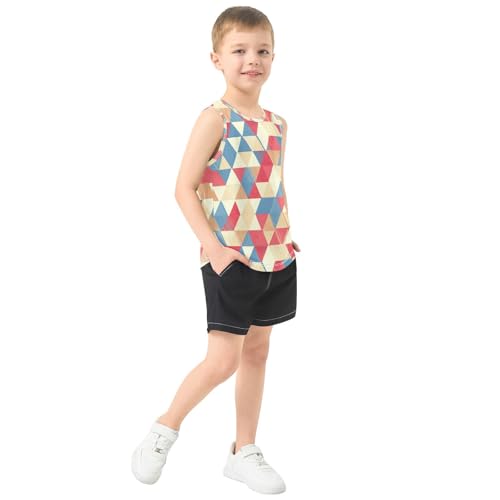 J JOYSAY Geometric Triangle Sketch Beige Boys Tank Top Sleeveless Muscle Shirts Quick Dry Kids T-Shirts 3-15T4