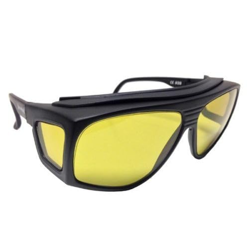 NoIR Large Fitover Sunglasses, Yellow Lens, Black Frame, Blue Light Protection