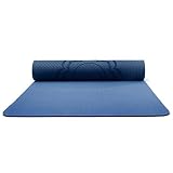 DTLBHC Yoga-Matte Female Anti-Rutsch-Anfänger Männer Fitness Eindickung gefasst und TPE-Yoga-Matten-Tanzen Decke Startseite rutschfest (Color : Blue, Size : 6mm)