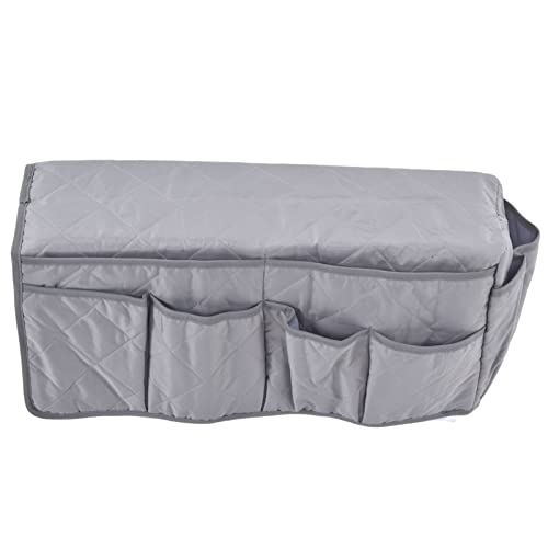 plplaaoo Soporte remoto para sofá, organizador de apoyabrazos para sofá, bolsa de almacenamiento con diseño de bolsillo impermeable a prueba de polvo para sala de estar, decoración del (Gris)
