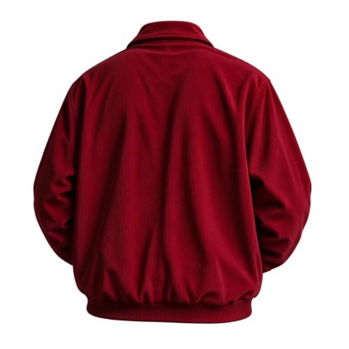Mens Corduroy Bomber Jacket, Classic Collar Zip Up Casual Coat with Pockets - image 4