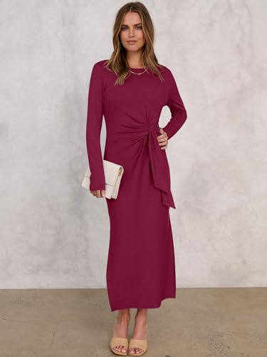 Image of ANRABESS Women's Fall Long Sleeve Casual Maxi Dress