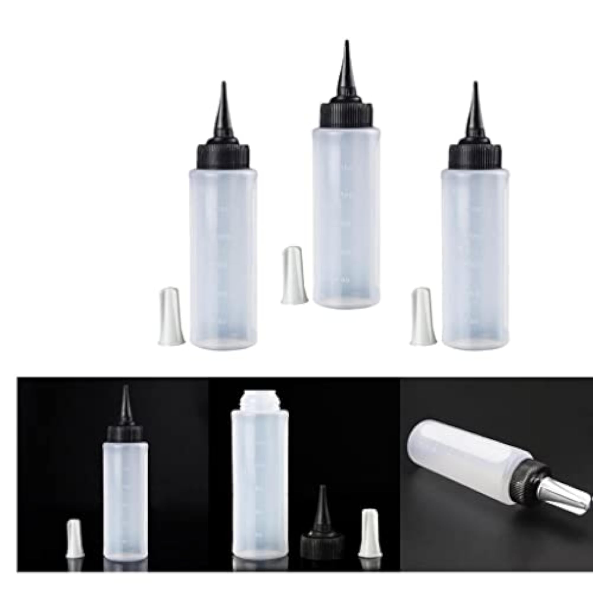 2x3Pc 150ml Durable Salon Hair Color Applicator Bottles