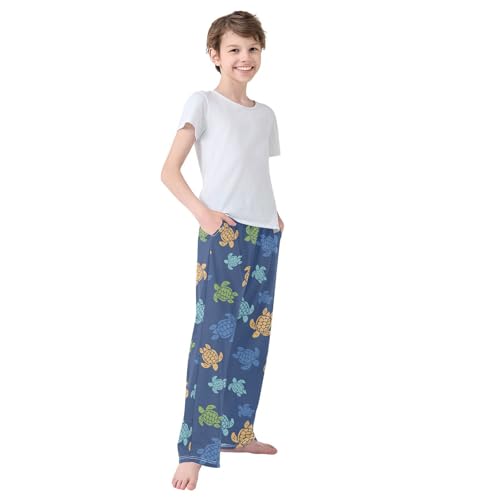 Boys' Pants Turtle Colorful Animal Long Bottoms Jogger Pants Elastic Waist Trousers with Pockets S-XL4