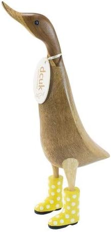 DCUK Natural Welly Ducklet Spotty Yellow