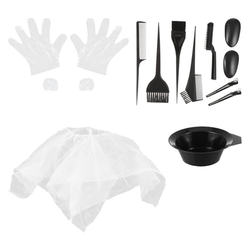 Veemoon Kit de Tinte Cabello 11 Piezas Reutilizable Gorro y Guantes para Teñir Accesorios Profesionales para Coloración Casera y Salones de Belleza