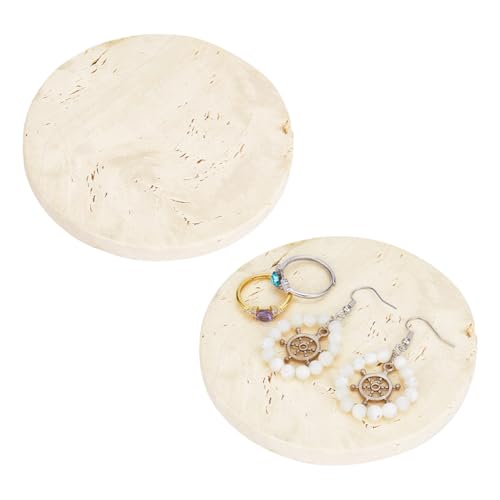 Materiale naturale:ogni piccolo portagioie in travertino è realizzato in pietra calcarea naturale, garantendo texture e motivi unici su ogni pezzo. La pietra naturale è ecologica, durevole, e di lunga durata, dando i tuoi accessori, profumi, o saponi una base elegante che si adatta all'arredamento moderno o classico della casa