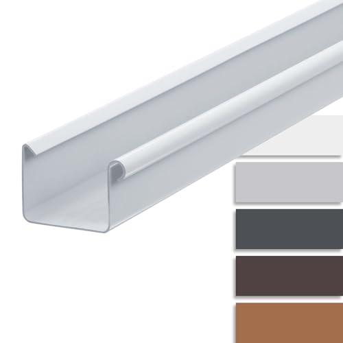 Preisvergleich Produktbild INEFA Dachrinne kunststoff Kastenrinne 200cm NW68 / 68mm Weiß Dachrinnenzubehör, Regenrinnen PVC, einfache Montage, Made in Germany