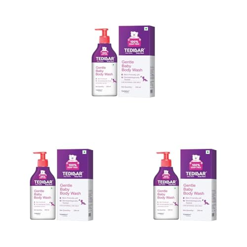 Image of Tedibar - Body wash for Babies| 100% soap & Alkali free | Skin-friendly pH 5.5| Recommended by pediatricians | Prevents Dryness & Rashes | Suitable for Newborn Baby| 250ml (Pack of 3)