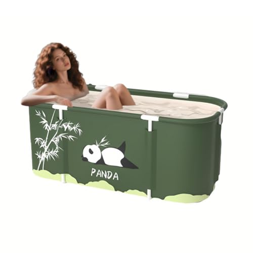 SOONHUA Bañera plegable portátil para adultos, bañera de hidromasaje de pie independiente, bañera gruesa de múltiples capas para interior y exterior, spa caliente, 115 x 50 cm