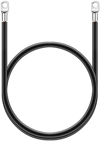 Power Battery Cable 6 Gauge Wires,Jtron Black+Red 1.64 ft Welding Battery Pure Copper Cables Wires Flexible Water Resistant Car Battery Cable Copper Wire With 4 Marine Battery Lugs with Ring Terminals