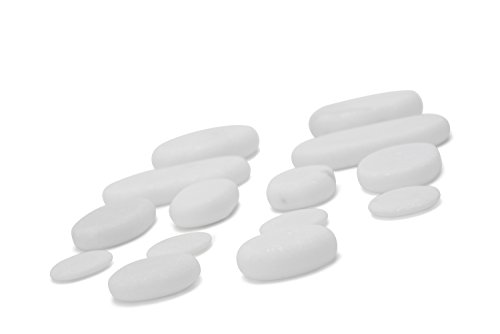 Windfulogo 14Pcs Professional Hot Massage Stones Natural Marble Cold Stone Warmer Rock for Spa, Massage Therapy White