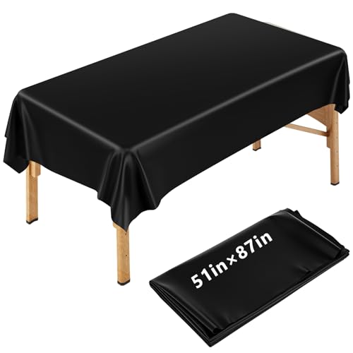 CroBlissful 87 x 51 Inch Wax Mat Reusable Wax Pad for Esthetician Bed Waterproof PVC Massage Bed Cover Oilproof Waxing Massage Table Sheet for Spa Tattoo Beauty Grafting (Black)