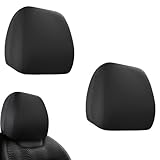 NTNEV 2 PCS Car Seat Headrest Cover, Car Head Rest Protector Dirt-Proof Headrest Cover Replacement, Universal Car Headrest Cover, Protecting Decorative Accessories for Cars Truck Vans (Black)