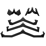 GYMAX LAT Pulldown Attachment Set, 5PCS T-bar V-bar Pulley Cable Attachments for Home Gym Fitness, Pull Down Bar Back Strength Training Bicep Tricep Handle Grips