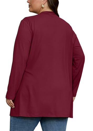 Image of OLRIK Plus Size Cardigan for Women 2026 Lightweight Open Front with Pockets