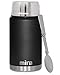 MIRA Lunch, Food Jar | Vacuum Insulated Stainless Steel Lunch Thermos with Portable Folding Spoon | 25 oz (750 ml) | Black