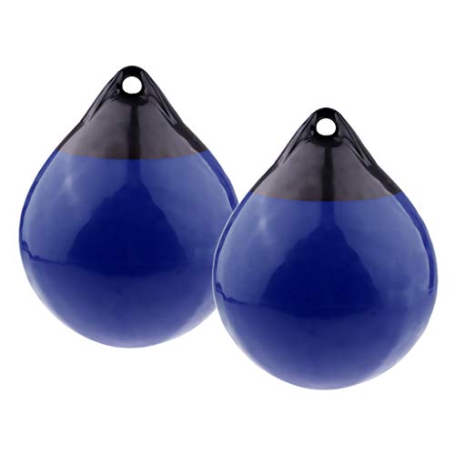 Perfeclan - Perfeclan 2pcs Inflatable Buoy Boat Fenders for Boating Mooring River Docking Rafting, Blue, 9.8x12.2inch