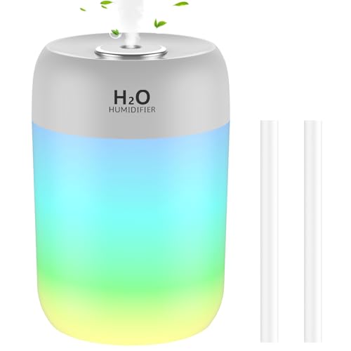 SZO Humidificador de niebla fría para dormitorio con luz nocturna, mini aspiradores de aire, llenado superior, funcionamiento silencioso, apagado automático para bebé, guardería, oficina, escritorio