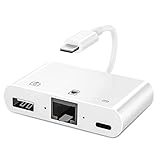 Adaptador Lightnning a Ethernet, Adaptador de Red 3 en 1 Compatible con Pad de teléfono móvil a Adaptador de cámara USB/Lector de Tarjetas SD/Adaptador USB OTG Transferencia de Alta Velocidad