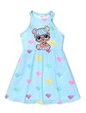 L.O.L. Surprise! Toddler Girl Dress Sleeveless Round Neck Sundress, Blue 4-5 Years