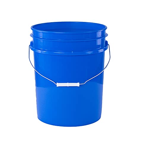 5 Gallon Blue Plastic Bucket Only - Durable 90 Mil All Purpose Pail - Food Grade Buckets No Lids Included - Contains No Bpa Plastic - Recyclable - 1 Pack Buckets Only #TOP11