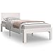 vidaXL Struttura del letto in legno massello Rete da letto in legno per la casa e la camera da letto per interni e mobili, piattaforma per letto pallet, telaio bianco, 75 x 190 cm, 2FT6