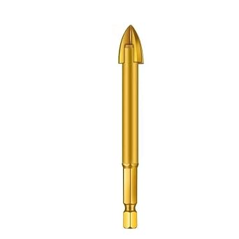1PC 3-12mm Drill Bit Titanium Ceramic Tile Marble Glass Spear Head Hex Shank Workshop Equipment Power Tools Parts Drill Bits Color 5MM